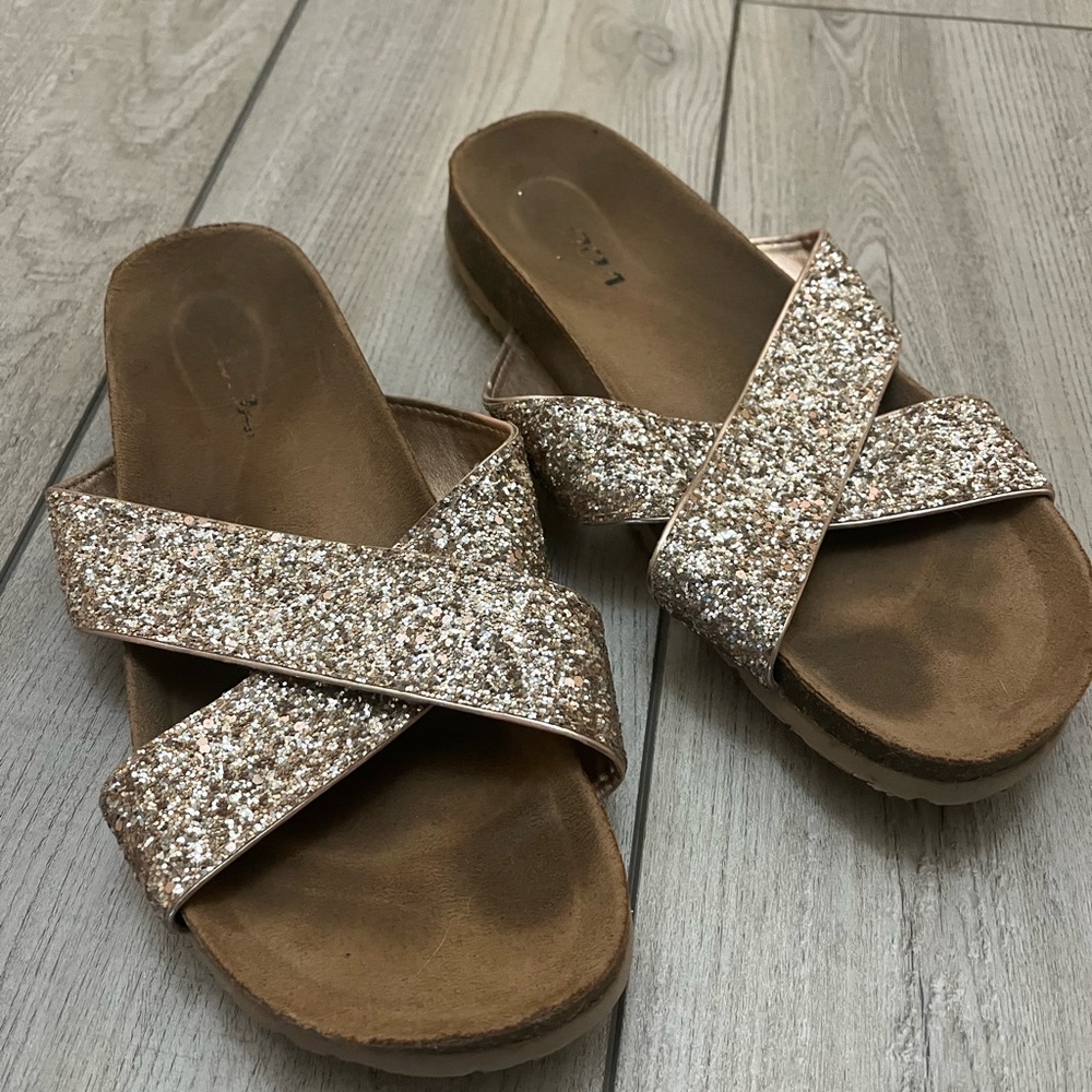 Glitter Slip-on Sandals